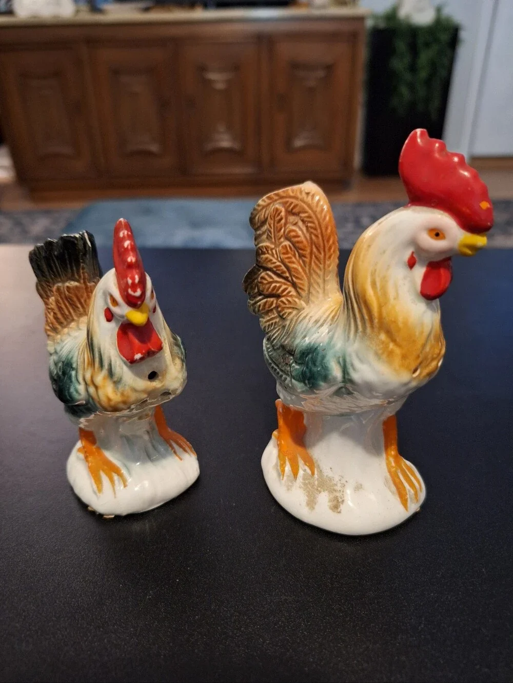 Hand-Painted Ceramic Rooster Salt & Pepper Shakers
